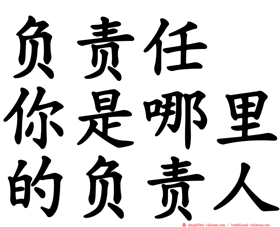 负责任　你是哪里的负责人